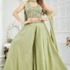 Lovely Green Designer Palazzo Suit for Engagement, Reception, Sangeet, and Party