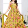 DazzlingYellow Dola Silk Designer Anarkali Suit for Haldi, Party, and Festivals