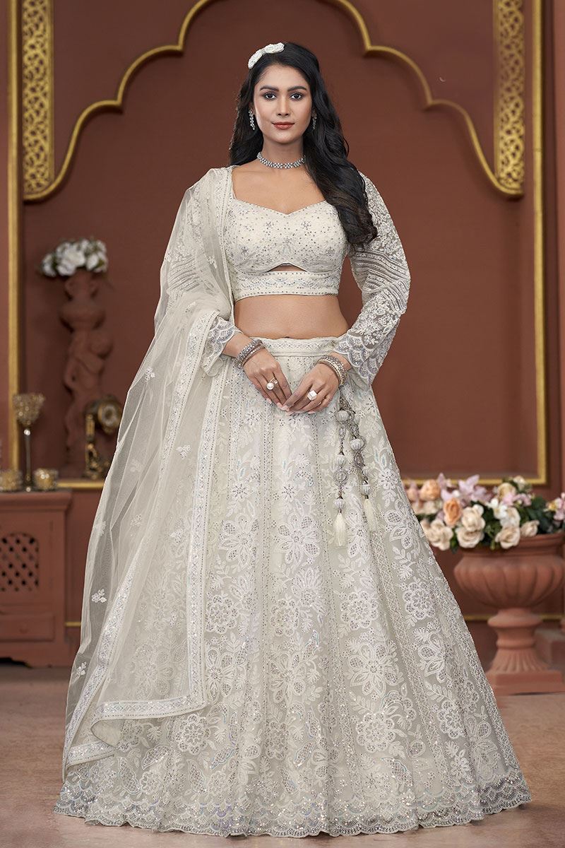 Fascinating Net Designer Lehenga Choli for Party, Sangeet, and Reception