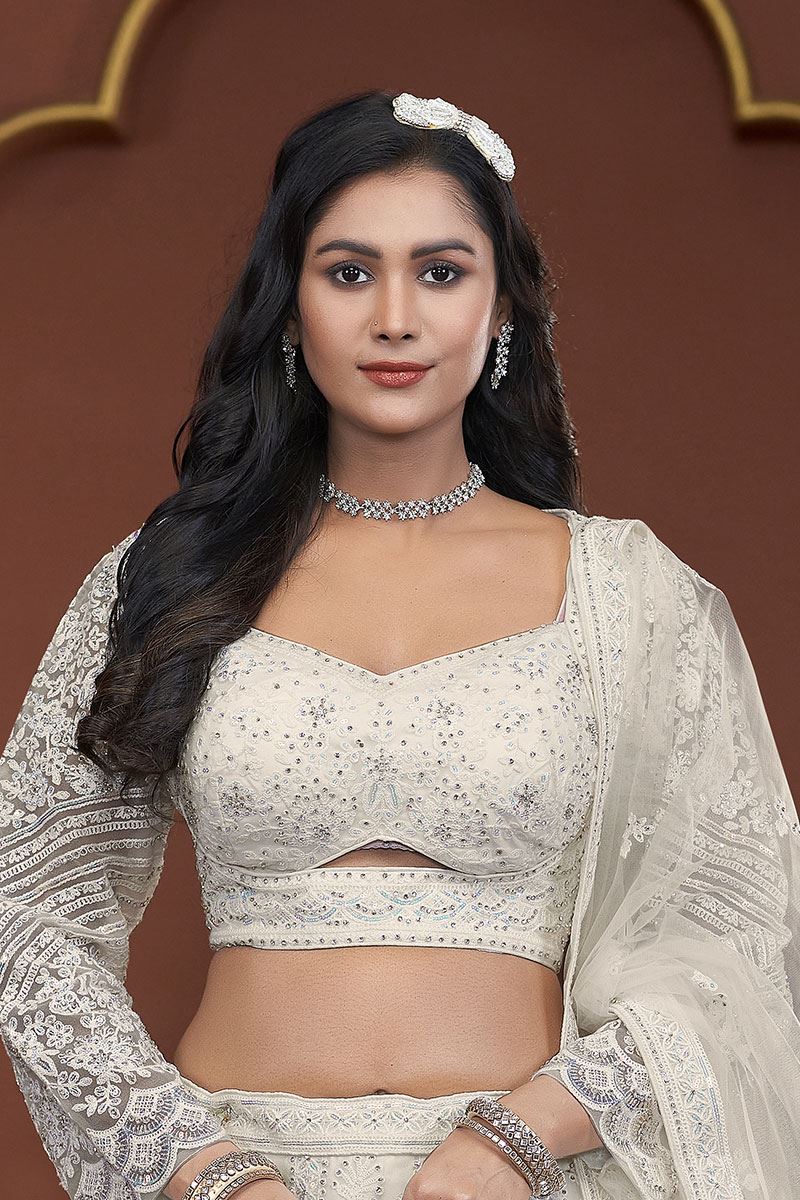 Fascinating Net Designer Lehenga Choli for Party, Sangeet, and Reception