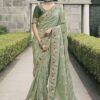 Beautiful Pure Viscose Tissue Jacquard Designer Saree for Mehendi, Engagement, Party, and Reception