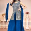 Outstanding Navy Blue Designer Palazzo Suit for Engagement, Sangeet, Wedding, Reception, Party, and Festivals