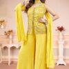 Fascinating Yellow Designer Palazzo Suit for Haldi, Party, and Festivals