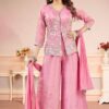 Enticing Pink Designer Palazzo Suit for Engagement, Sangeet, Party, and Festivals