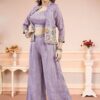 Delightful Lavender Designer Palazzo Suit for Engagement, Sangeet, Party, and Festivals