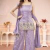 Stunning Lavender Designer Palazzo Suit for Engagement, Sangeet, Party, and Festivals