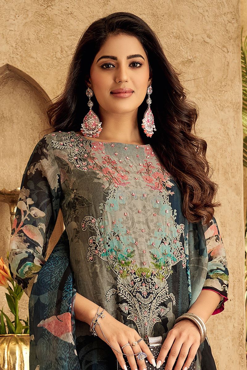 Marvelous Blue Designer Straight Cut Suit for Party, Festivals, and Sangeet