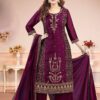 Captivating Wine Designer Straight Cut Suit for Wedding, Reception, Sangeet, Party and Festivals