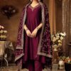 Gorgeous Purple Dola Silk Designer Anarkali Suit for Wedding, Sangeet, Reception, Party, and Festivals