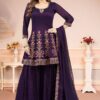 Charismatic Violet Designer Gharara Suit for Wedding, Reception, Party, and Festivals