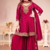 Outstanding Maroon Designer Gharara Suit for Wedding, Reception, Party and Festivals