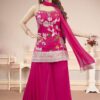 Bollywood Hot Pink Designer Palazzo Suit for Engagement, Reception, Sangeet, Party, and Festivals