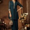Impressive Bottle Green Designer Co-Ord Set for Party and Festivals