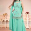 Mesmerizing Sea Green Designer Palazzo Suit for Engagement, Sangeet, Party, and Festivals