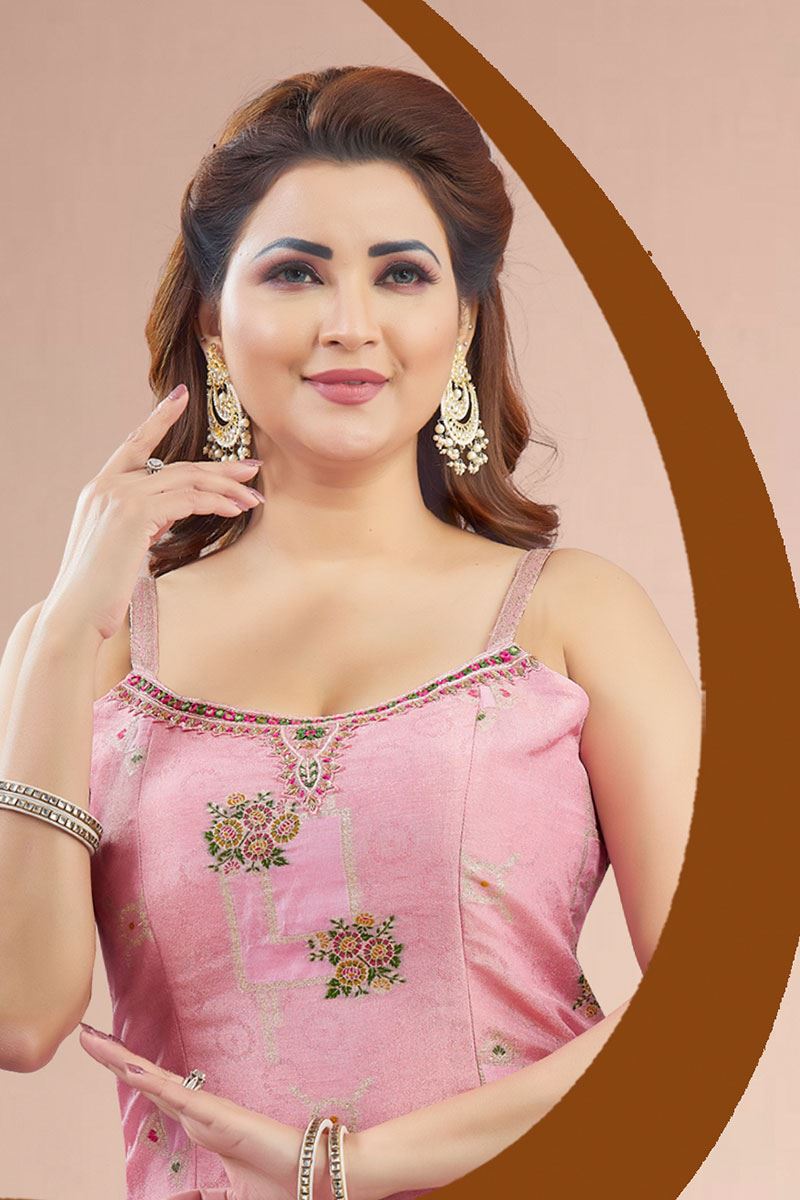 Surreal Pink Designer Palazzo Suit for Engagement, Reception, Sangeet, Party, and Festivals