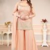 Irresistible Peach Designer Palazzo Suit for Engagement, Reception, Sangeet, Party, and Festivals