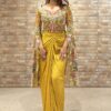 Splendid Mustard Designer Indo-Western Suit for Haldi, Sangeet, and Party