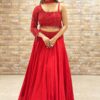 Breathtaking Red Designer Indo-Western Lehenga Choli for Engagement, Wedding, and Reception