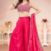 Exuberant Hot Pink Designer Palazzo Suit for Engagement, Reception, Sangeet, Party, and Festivals
