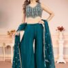 Astounding Blue Designer Palazzo Suit for Engagement, Reception, Sangeet, Party, and Festivals
