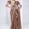 Captivating Two Tone Satin Silk Designer Saree for Party