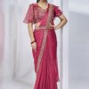 Smashing Two Tone Satin Silk Designer Saree for Party