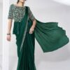Spectacular Shimmer Chiffon Designer Saree for Party and Mehendi