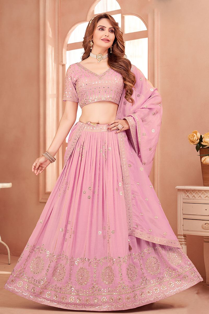 Appealing Pink Designer Wedding Lehenga Choli for Engagement and Reception
