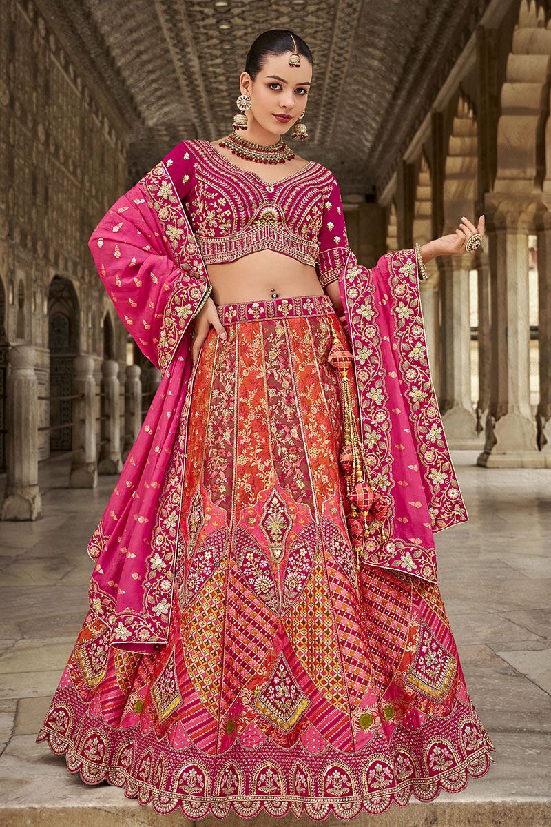 Breathtaking Multi Designer Bridal Lehenga Choli for Wedding and Reception