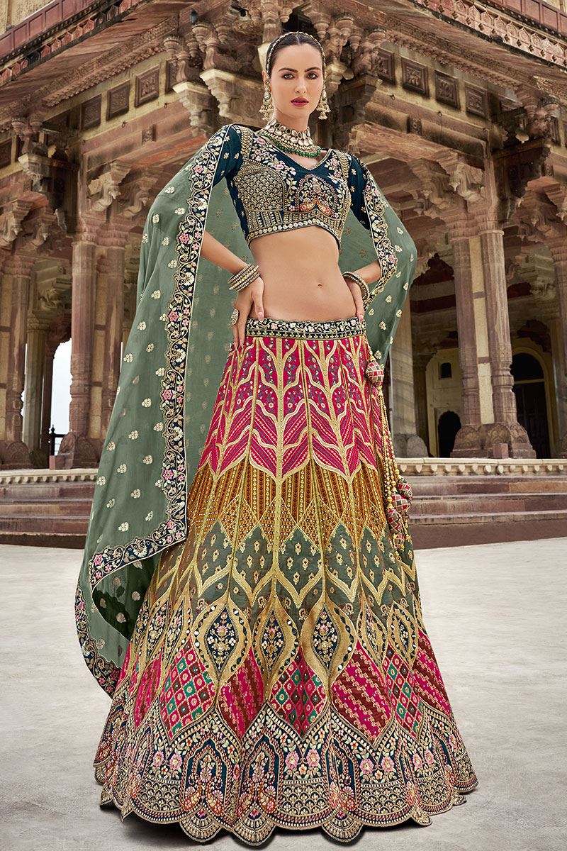 Captivating Multi Designer Bridal Lehenga Choli for Engagement and Reception