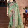 Marvelous Silk Designer Saree for Mehendi, Engagement, Wedding, and Reception