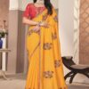 Magnificent Georgette Designer Saree for Haldi, Wedding, Reception, Party, and Reception