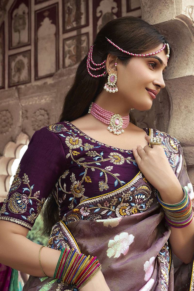 Ethnic Silk Designer Saree for Engagement and Reception