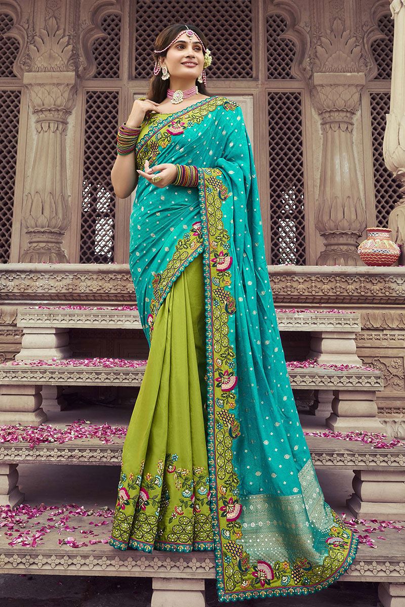 Captivating Silk Designer Saree for Wedding, Sangeet, and Reception