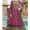 Fascinating Multi Smooth Silk Designer Anarkali Suit for Party, Sangeet, and Festivals