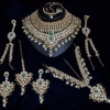 Astounding Green Designer Bridal Necklace Set for Mehendi, Wedding and Reception