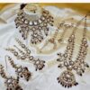 Striking Maroon Designer Wedding Necklace Set for Wedding and Reception