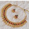 Heavenly Golden Designer Necklace Set for Wedding, Reception, and Festivals