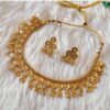 Astounding Golden Designer Necklace Set for Wedding, Reception, and Festivals