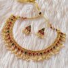 Glorious Golden Designer Necklace Set for Wedding, Reception, and Festivals