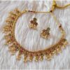 Flawless Golden Designer Necklace Set for Wedding, Reception, and Festivals