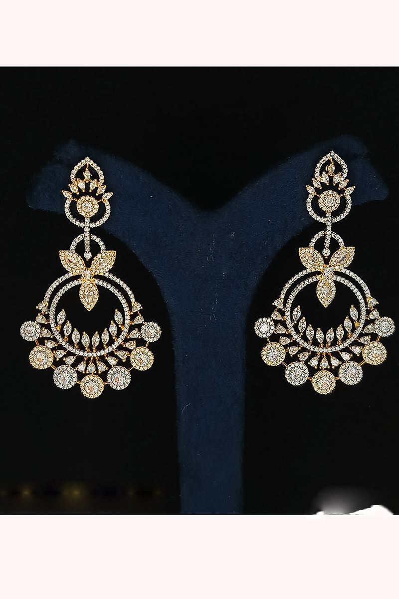 Marvelous Gold Tone Designer Earring Set for Wedding, Reception, Party, Sangeet, and Festivals