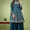Splendid Blue Designer Palazzo Suit for Wedding, Reception, and Festivals