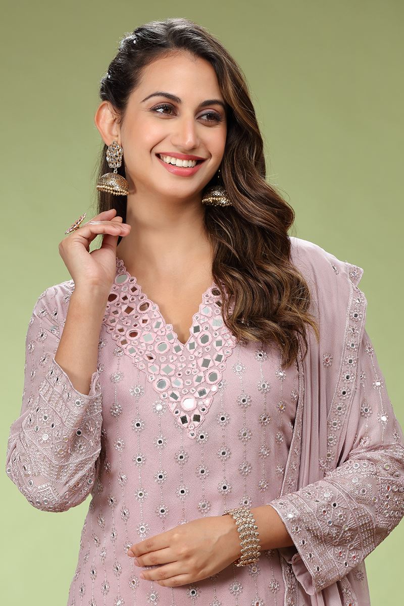 Charismatic Pink Designer Palazzo Suit for Sangeet, Party, and Festivals
