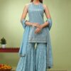 Alluring Sky Blue Designer Gharara Suit for Engagement, Sangeet, Party, and Festivals