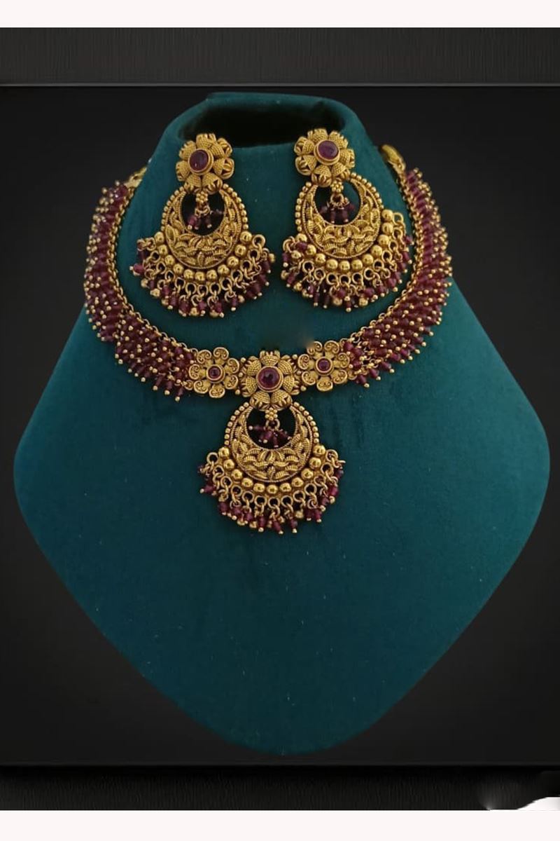 Artistic Pink Designer Necklace Set for Wedding, Reception, and Festivals