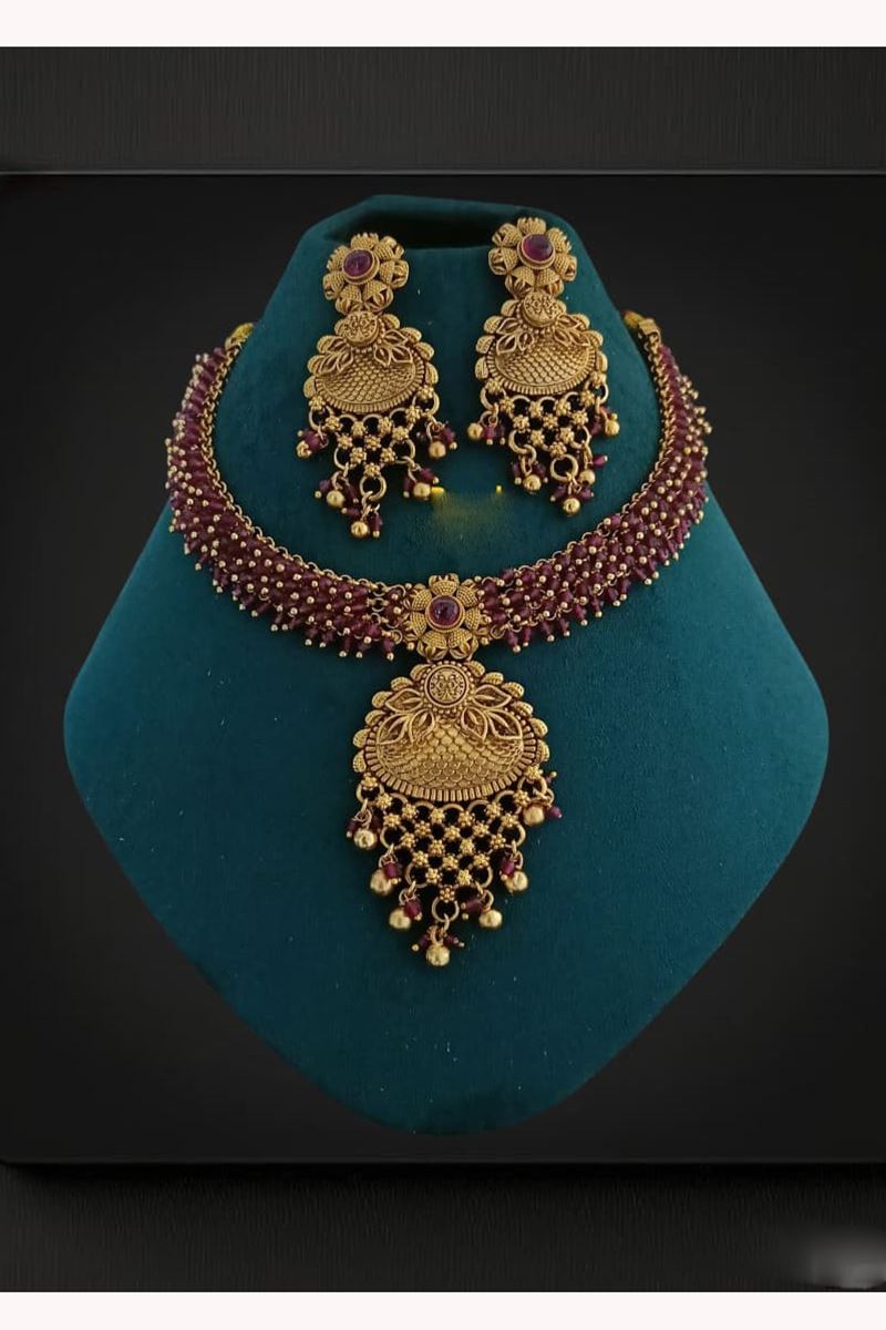 Impressive Pink Designer Necklace Set for Wedding, Reception, and Festivals