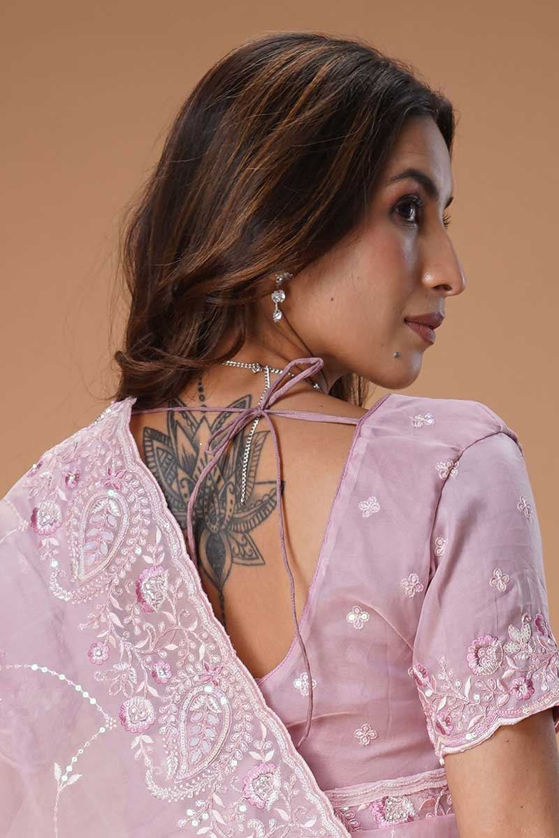 Charismatic Organza Designer Saree for Party, Engagement, and Reception