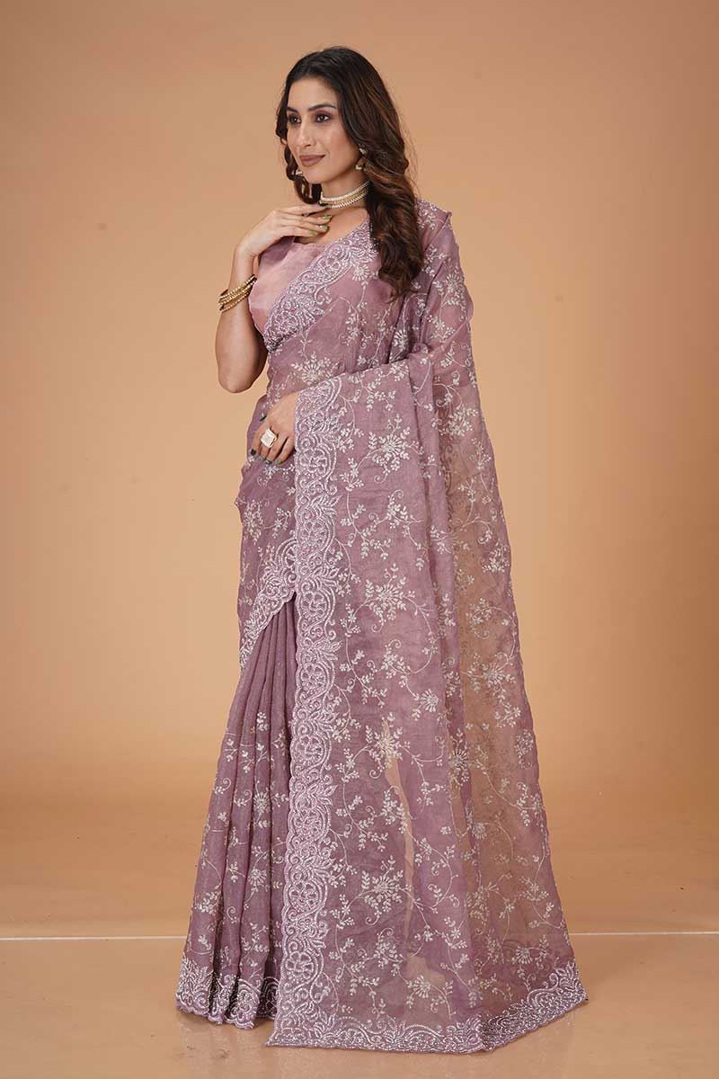 Splendid Georgette Designer Saree for Engagement, Reception, Sangeet, and Party