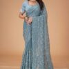 Outstanding Georgette Designer Saree for Engagement, Reception, Sangeet, and Party